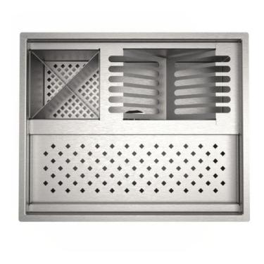 Imagem de Calha P/ 48 cm Quadrada De Inox Gourmet Embutir Sobrepor - Technox