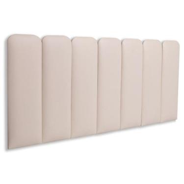 Imagem de Cabeceira Casal Estofada de Colar na Parede Kit 7 Placas Modelo Arredo