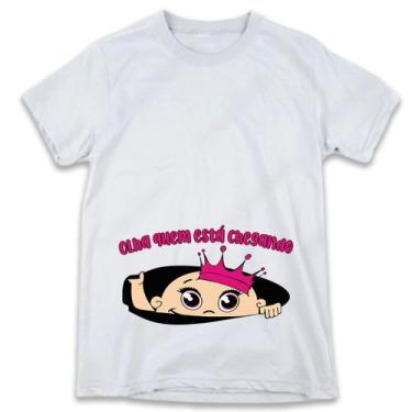 Imagem de 1 Camiseta Bebê Espiando Gestante Grávida menina príncipe - W3artestam