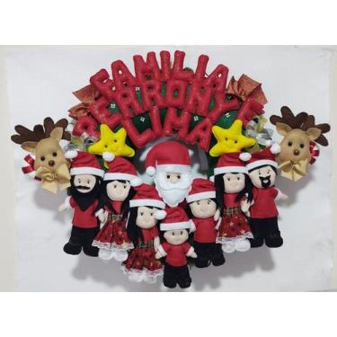 Imagem de Guirlanda Natalina personalizada com sobrenome da família em feltro - 