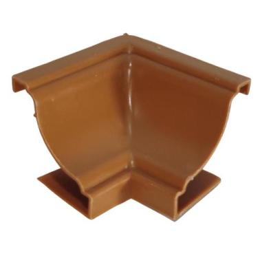 Imagem de Kit 40 Canto Interno Mogno Para Moldura Forro Rodaforro Meia cana Pvc 