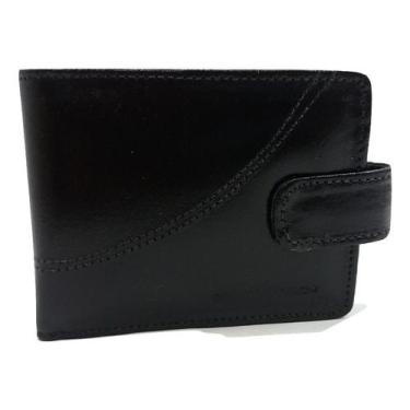 Imagem de Carteira Masculina de Couro com Fecho - Águia Couro, Preto, Único