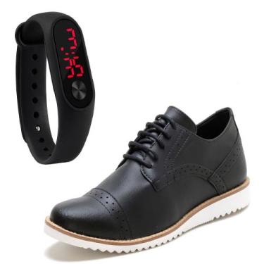 Imagem de Kit Dockside Casual Ec Shoes Detalhes Em Perfurações Com Relogio, 38, 