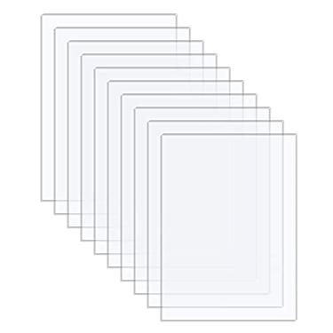 Imagem de Langaelex 10 folhas de acrílico transparente 10 x 15 x 0,043 cm (espessura real de 1,0 mm -1,2 mm) para substituição de moldura de vidro, exibição de projetos, pintura (10 x 15 cm)