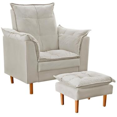 Imagem de Poltrona Decorativa Sala De Estar Quarto Leitura Ibiza Suede Cor:bege