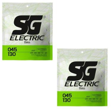 Imagem de Kit 2 Encordoamento Baixo SG Tensão Leve 0.45-.130 Níquel