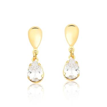 Imagem de Brinco Gota de Orvalho Revestido em Ouro - VL ACCESSOIRES