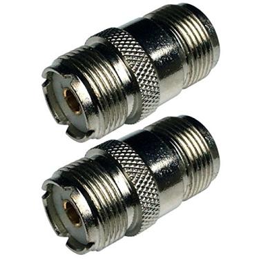 Imagem de Pacote com 2 conectores adaptador coaxial fêmea CESS prateado tipo N para UHF (SO-239) fêmea
