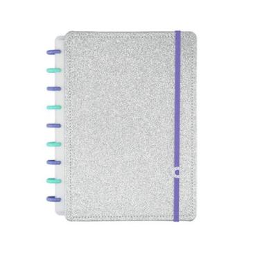 Imagem de Caderno Inteligente Lets Glitter Silver Prata Ci Tamanho Médio de Disc