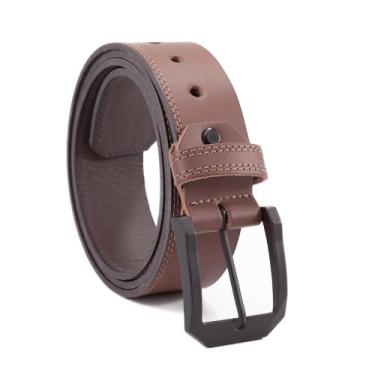 Imagem de Cinto Masculino Em Couro Legitimo Fivela Quadrada Costurado - Use Youn