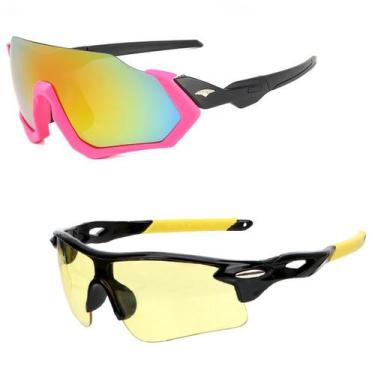 Imagem de Kit 2 Óculos de Sol Esportivo Ciclismo + Lente Visão Noturna - PENDULA