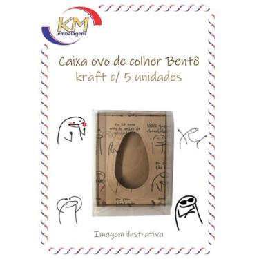 Imagem de Caixa ovo de colher Bentô kraft c/5 unidades - páscoa, ovo chocolate, 