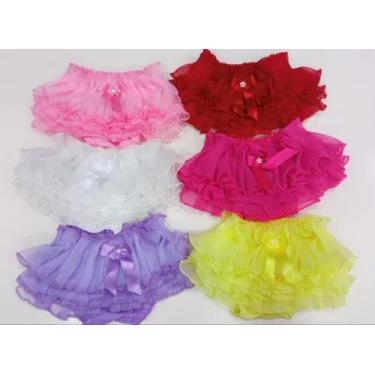 Imagem de Kit 6 Calcinhas Bunda Rica Fru-fru Infantil - J&D Lingerie