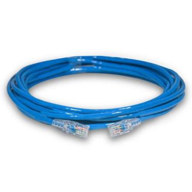 Imagem de Patch Cord Cabo de Rede CAT5e 5 Metros 5m Azul UTP Ethernet Crimpado P