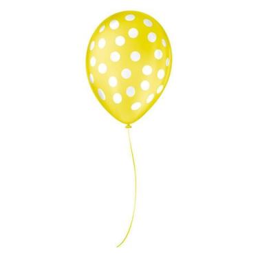 Imagem de Balão de Festa Decorado Poá Bolinha - Cores - 9" 23cm - 25 Unidades - 