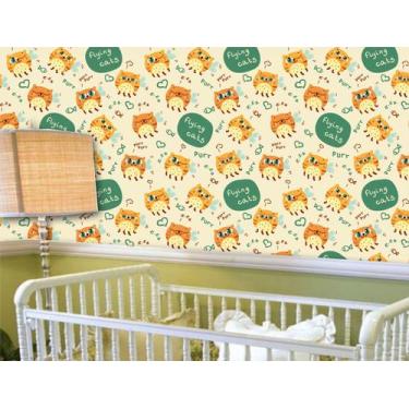 Imagem de Papel de parede adesivo infantil gatos ( med. 90x300 cm) - ATITUDE SIG
