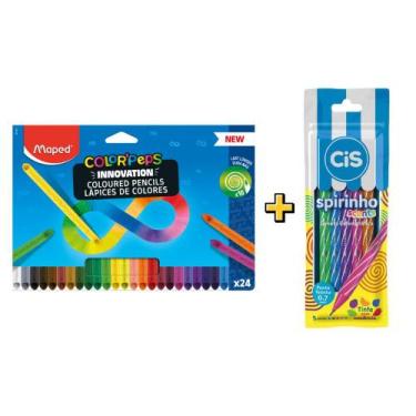 Imagem de Kit Lápis De Cor Infinito Color'Peps 24 Cores + Caneta Esferográfica C