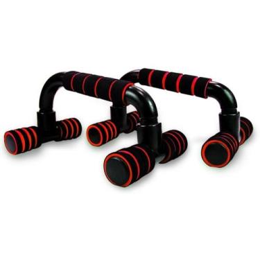 Imagem de Apoio Flexão Fixo Braço Musculação Exercícios Fit - Braslu, Vermelho