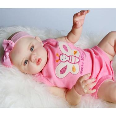 Imagem de Boneca Bebê Reborn Abigail corpo de Silicone Realista 48cm - Mundo kid