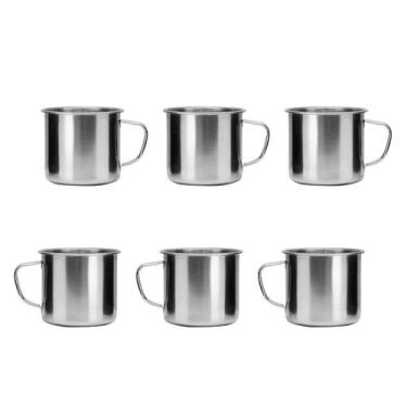 Imagem de Caneca Mini Pequena 180ml Xicara Aço Inox 6un - TUUT