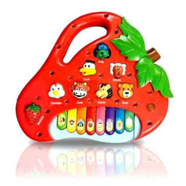 Imagem de Pianinho Musical de Morango Fazendinha com Músicas Sons de Bichos e Lu