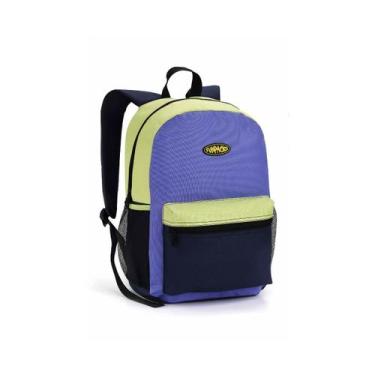 Imagem de Mochila Costas Tricolor Feminina Estilosa Espaçosa Reforçada - Seanite