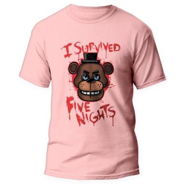 Imagem de Camiseta Fnaf Five Nights At Freddys Jogo Game 2 Rosa - Kamisetas Otak