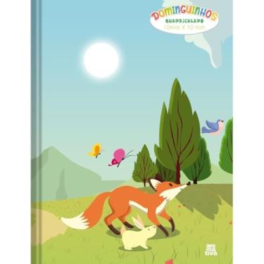 Imagem de Caderno Quadriculado Animativa, Capa dura, Costurado, 10mm, 40 folhas, Dominguinhos, Pacote com 5