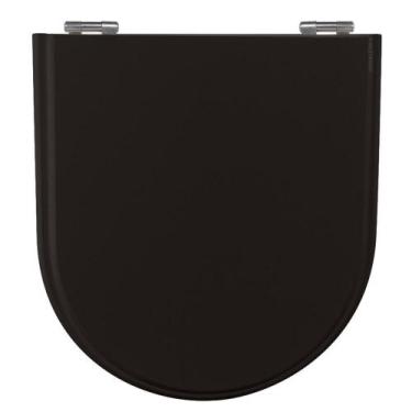 Imagem de Assento Laqueado Calypso Preto Tampa Para Vaso Incepa Em Mdf - Sicmol