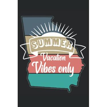 Imagem de Summer Vacation Vibes Only Notebook: Lined Journal, 120 Pages, 6 x 9, Gift For Outdoor Adventure Lovers, Georgia Retro Sunset Matte Finish (Summer Vacation Vibes Only Journal)