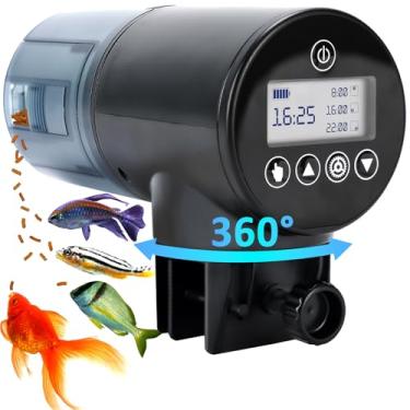 Imagem de Netpeato Alimentador Automático de Aquário, Dosador Comida Peixes, 200 ml, Preto