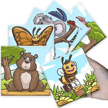 Imagem de Quebra Cabeça Conjunto Com 6 de 4 peças Infantil Brinquedo em MDF