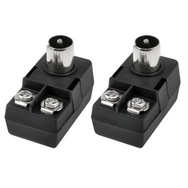 Imagem de PIYANYO Conector transformador correspondente de antena 300 ohms a 75 ohms plugue de pressão rápido UHF VHF adaptador conversor FM 2 peças