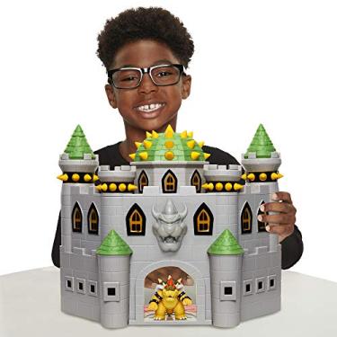 Imagem de Super Mario 400204 Nintendo Deluxe Bowser's Castle Playset with 2.5" Exclusive Articulated Bowser Action Figure, Interactive Play Set with Authentic In-Game Sounds