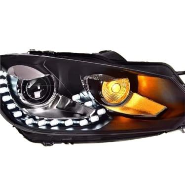 Imagem de Farol de estilo de carro compatível com VW Golf 6 2009-2012 Farol de LED R20 Design LED DRL Hid Head Lamp Angel Eye Bi Xenon Beam Acessórios