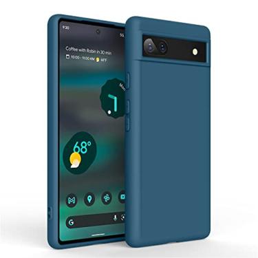 Imagem de Vanjua Capa para Google Pixel 6A (apenas), capa protetora fina de silicone elegante para celular compatível com Google Pixel 6A azul marinho