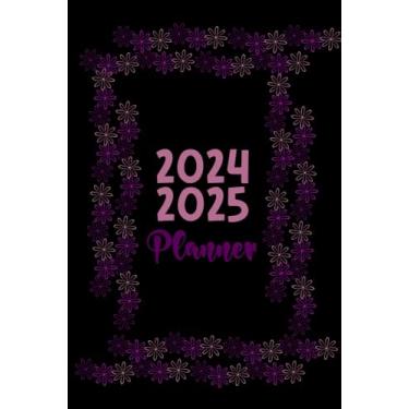 Imagem de 2024-2025 Planner: Pretty Simple Monthly Organizer for Women, Two Year (January 24 through December 25) with Notes, Pink Floral Black Cover Design