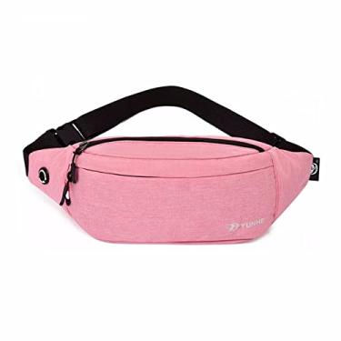 Imagem de Pochetes para mulheres e homens, bolsas de ombro transversais leves com 3 bolsos com zíper, bolsa de cintura para guardar objetos de valor durante exercícios físicos e viagens, rosa