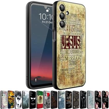 Imagem de HQUSZPT Capa de telefone compatível com Samsung Galaxy S25 Plus 5G, capa protetora fina à prova de choque para homens, mulheres, meninas, meninos, crianças, fé cristã, Jesus