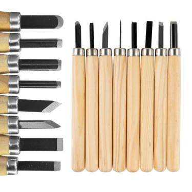 Imagem de Formão Mini Goiva Entalhar Madeira Esculpir Kit Jogo 8 Peças - EDA