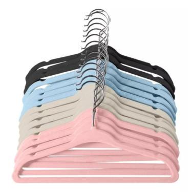 Imagem de Kit 03 Cabide de Bebê Infantil Ultra Fino Slim Aveludado Antiderrapant