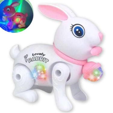 Imagem de Brinquedo Infantil Coelho Musical Anda Sozinho Com Luz E Som - Europio