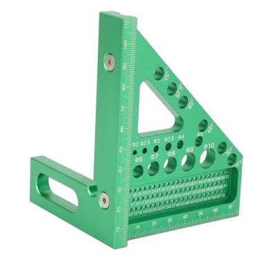 Imagem de Régua de medição multiangular 3D, esquadro de liga de alumínio para marcenaria, régua triangular de esquadria de alta precisão, régua de marcação de furos em escala métrica