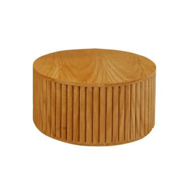 Imagem de Mesa de Centro Decorativa Lua 01 D40cm em Madeira Maciça - Mel - LINHA