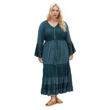 Imagem de City Chic Vestido longo de renda Tisha feminino, Egeu, 50