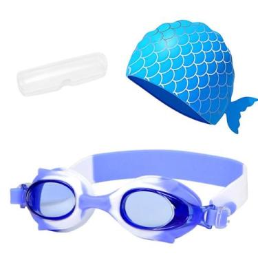 Imagem de Kit Óculos Natação Infantil Piscina Peixinhos Hero Band D1, Azul peixe