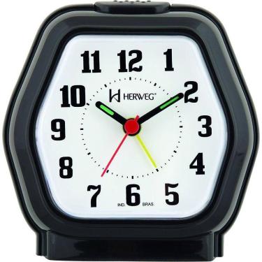 Imagem de Relógio Despertador Quartz Cabeceira Alarme Luz Preto - Preto