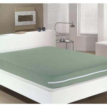Imagem de Capa Para Colchão Buettner Solteiro Malha 100% Algodão Com Zíper Verde
