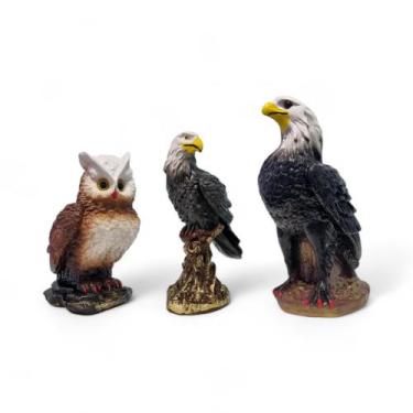 Imagem de Estátua Águia Gavião Gr E Peq E Coruja Espanta Pombos E Maritacas Gess