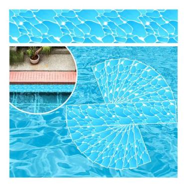Imagem de Kit 14 Adesivos Faixa Borda Piscina Faixa Agua M2 100x30cm - Resitank